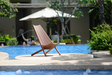 Load image into Gallery viewer, MELINO Folding Low Profile Acacia Wood Lounge Chair