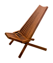 Load image into Gallery viewer, MELINO Folding Low Profile Acacia Wood Lounge Chair

