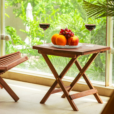 Melino Folding Side Table for Home Entertaining in the Patio, Backyard, and Deck