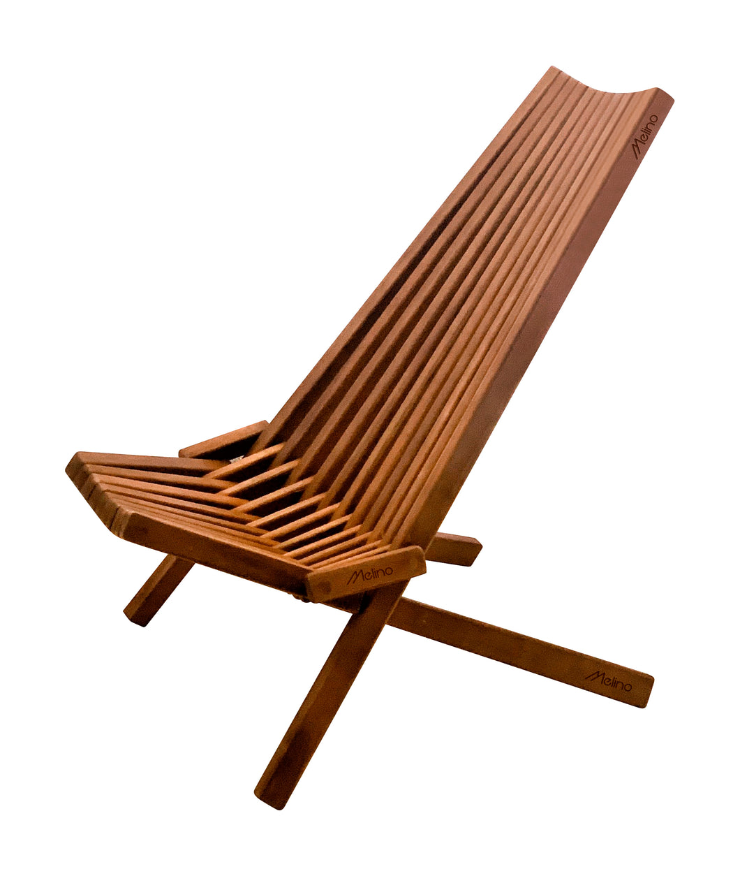 MELINO Folding Low Profile Acacia Wood Lounge Chair 
